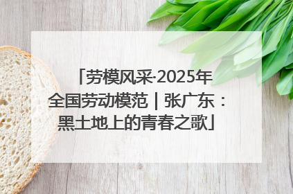 劳模风采·2025年全国劳动模范｜张广东：黑土地上的青春之歌