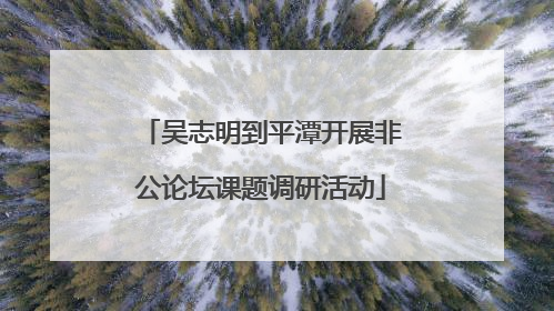 吴志明到平潭开展非公论坛课题调研活动