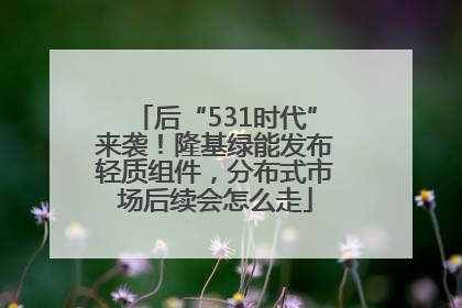 后“531时代”来袭！隆基绿能发布轻质组件，分布式市场后续会怎么走