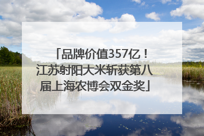 品牌价值357亿！江苏射阳大米斩获第八届上海农博会双金奖