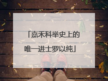 嘉禾科举史上的唯一进士罗以纯
