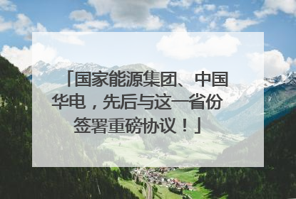 国家能源集团、中国华电，先后与这一省份签署重磅协议！