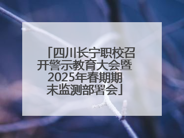 四川长宁职校召开警示教育大会暨2025年春期期末监测部署会