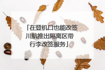 在登机口也能改签 川航推出隔离区带行李改签服务