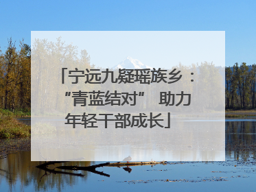 宁远九疑瑶族乡：“青蓝结对” 助力年轻干部成长