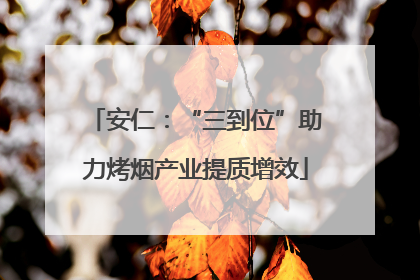 安仁：“三到位”助力烤烟产业提质增效