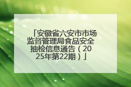安徽省六安市市场监督管理局食品安全抽检信息通告（2025年第22期）