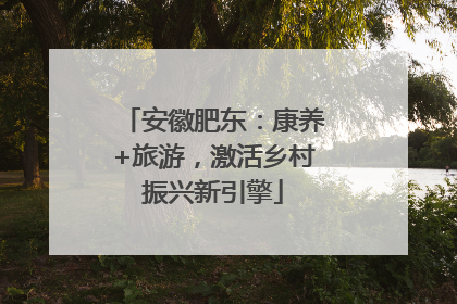 安徽肥东：康养+旅游，激活乡村振兴新引擎