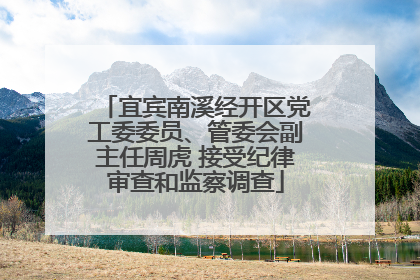 宜宾南溪经开区党工委委员、管委会副主任周虎 接受纪律审查和监察调查