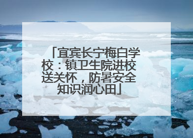 宜宾长宁梅白学校：镇卫生院进校送关怀，防暑安全知识润心田