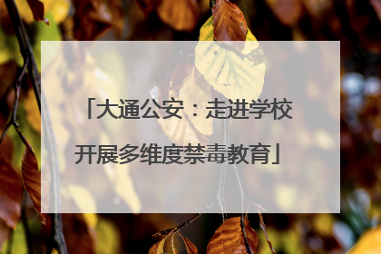 大通公安：走进学校开展多维度禁毒教育