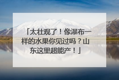 太壮观了！像瀑布一样的水果你见过吗？山东这里超能产！