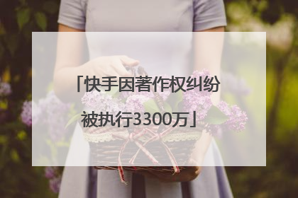 快手因著作权纠纷被执行3300万