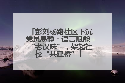 彭刘杨路社区下沉党员易静：语言赋能“老汉味”，架起社校“共建桥”