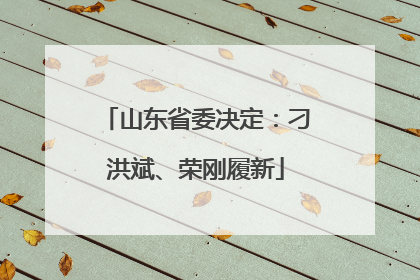 山东省委决定：刁洪斌、荣刚履新