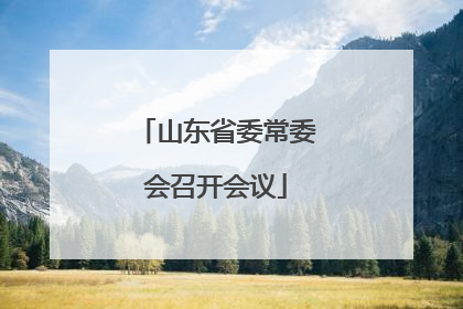 山东省委常委会召开会议