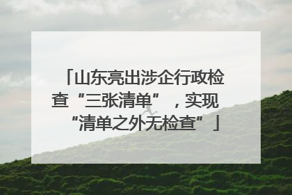 山东亮出涉企行政检查“三张清单”，实现“清单之外无检查”