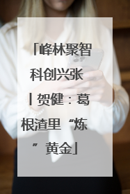 峰林聚智 科创兴张丨贺健：葛根渣里“炼”黄金