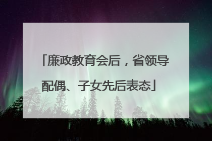 廉政教育会后，省领导配偶、子女先后表态