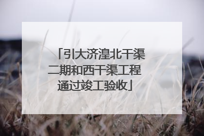 引大济湟北干渠二期和西干渠工程通过竣工验收