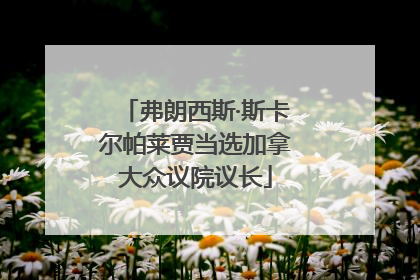 弗朗西斯·斯卡尔帕莱贾当选加拿大众议院议长