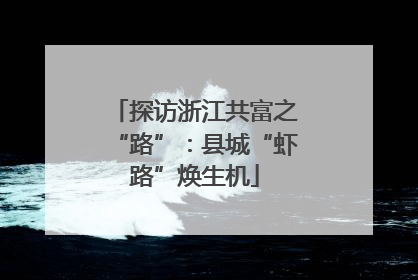 探访浙江共富之“路”：县城“虾路”焕生机