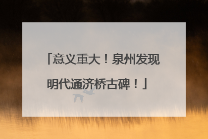 意义重大！泉州发现明代通济桥古碑！