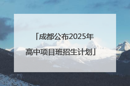 成都公布2025年高中项目班招生计划