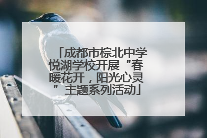 成都市棕北中学悦湖学校开展“春暖花开，阳光心灵”主题系列活动