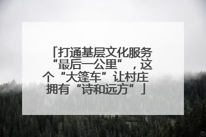 打通基层文化服务“最后一公里”，这个“大篷车”让村庄拥有“诗和远方”