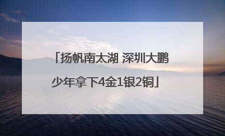 扬帆南太湖 深圳大鹏少年拿下4金1银2铜