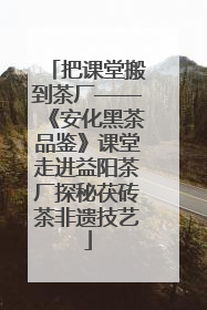 把课堂搬到茶厂——《安化黑茶品鉴》课堂走进益阳茶厂探秘茯砖茶非遗技艺