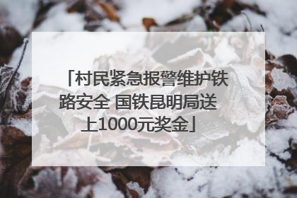 村民紧急报警维护铁路安全 国铁昆明局送上1000元奖金