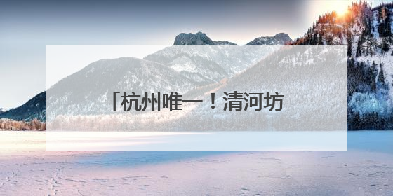 杭州唯一！清河坊历史文化街区再获一块“金字招牌”