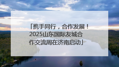 携手同行，合作发展！2025山东国际友城合作交流周在济南启动