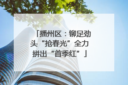 播州区:铆足劲头“抢春光”全力拼出“首季红”