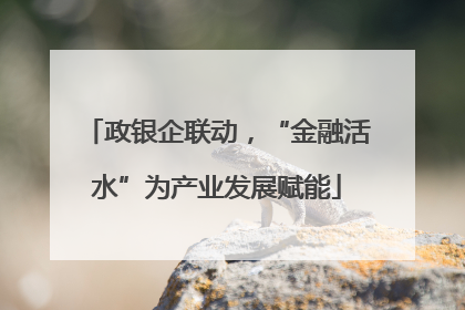 政银企联动，“金融活水”为产业发展赋能