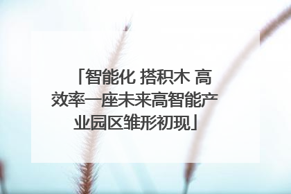 智能化 搭积木 高效率一座未来高智能产业园区雏形初现