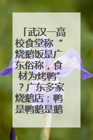 武汉一高校食堂称“烧鹅饭是广东俗称，食材为烤鸭”？广东多家烧鹅店：鸭是鸭鹅是鹅