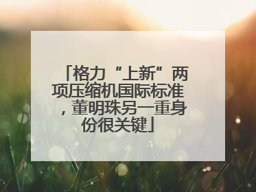 格力“上新”两项压缩机国际标准，董明珠另一重身份很关键