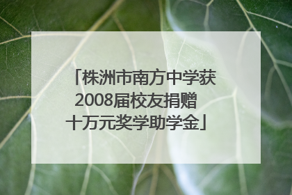 株洲市南方中学获2008届校友捐赠十万元奖学助学金