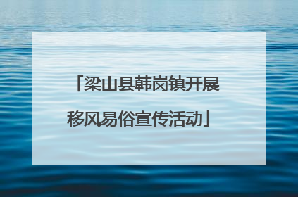 梁山县韩岗镇开展移风易俗宣传活动