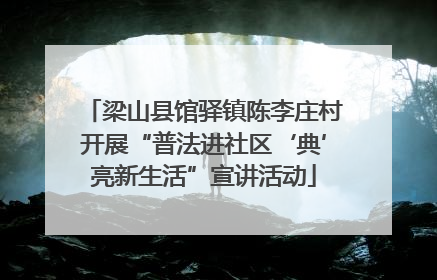 梁山县馆驿镇陈李庄村开展“普法进社区‘典’亮新生活”宣讲活动