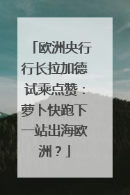 欧洲央行行长拉加德试乘点赞：萝卜快跑下一站出海欧洲？
