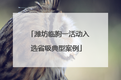 潍坊临朐一活动入选省级典型案例