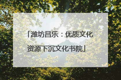 潍坊昌乐：优质文化资源下沉文化书院