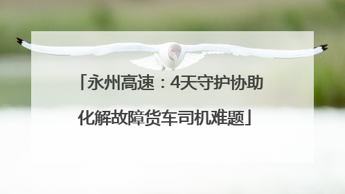 永州高速：4天守护协助 化解故障货车司机难题