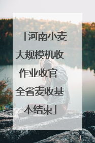 河南小麦大规模机收作业收官 全省麦收基本结束