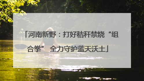 河南新野：打好秸秆禁烧“组合拳” 全力守护蓝天沃土