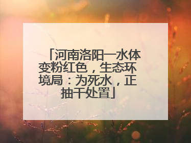 河南洛阳一水体变粉红色，生态环境局：为死水，正抽干处置